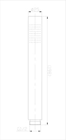 304 rod hand shower 1 position round brushed stainless steel