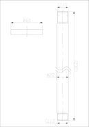 304 shower arm with ceiling mounting round 20 cm brushed stainless steel