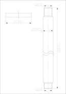 304 shower arm with ceiling mounting square 20 cm brushed stainless steel