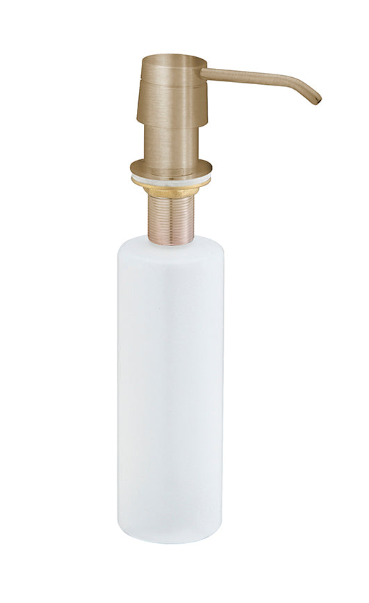 distributeur de savon encastrable laiton brossé bouteille plastique 250ml