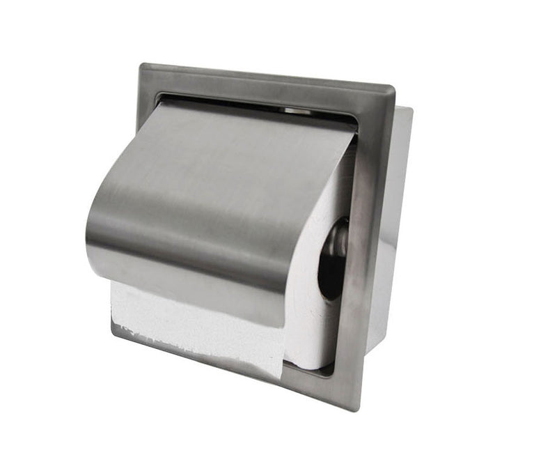 Porte-rouleau de papier toilette encastré avec valve en acier inoxydable