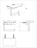 Porte-rouleau de papier toilette Alonzo avec étagère chromée