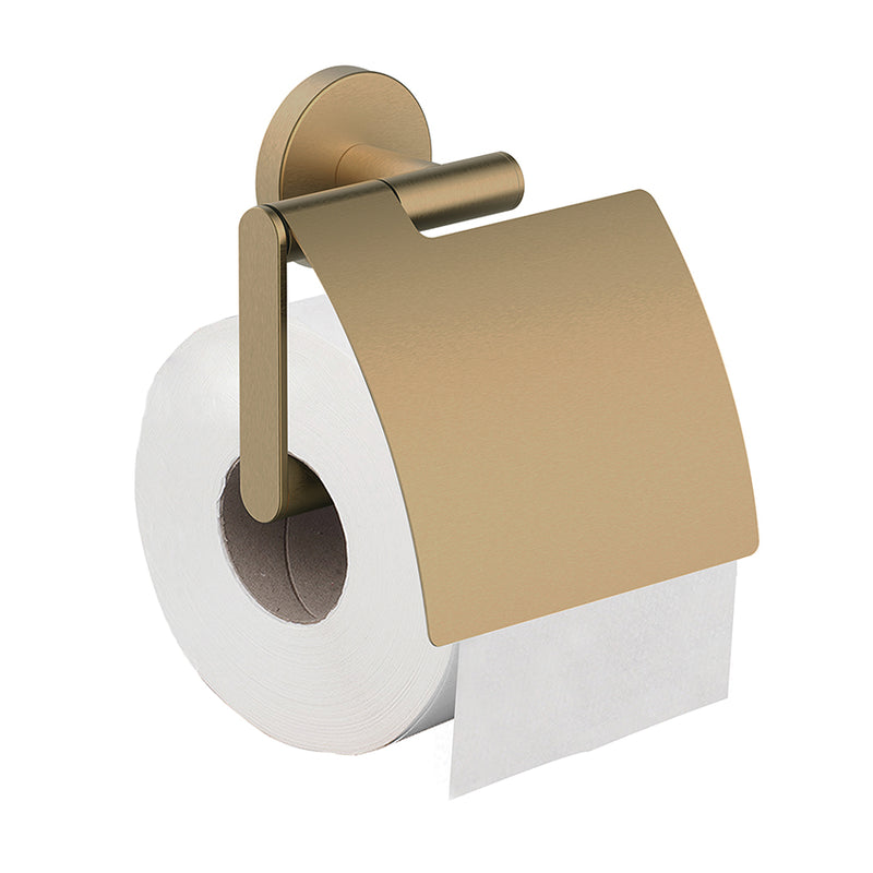 Porte-rouleau papier toilette Alonzo avec valve laiton brossé