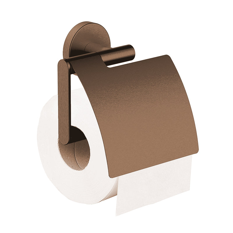 Alonzo toiletrolhouder met klep geborsteld brons koper