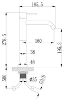 Robinet de lavabo Style XL en laiton brossé PVD