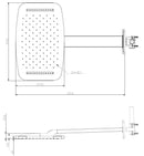 Waterfall overhead shower with shower frame 40 x 25 cm chrome