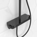 Tondell thermostatische regendoucheset opbouw met planchet mat zwart