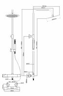 Caral thermostatic rain shower set surface-mounted brushed steel PVD