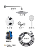 Caral inbouwthermostaat 2 weg rond compleet met hoofddouche 30 cm en 3 standen handdouche handdouche chroom