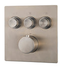 Caral Klik Pro afbouwdeel inbouwthermostaat 3 weg geborsteld staal