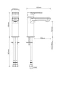 Tropical washbasin tap brushed steel PVD