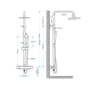 Ensemble de douche à effet de pluie thermostatique Twenty eco rond noir mat