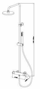Caralda Eco thermostatic rain shower set surface-mounted chrome