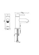 Robinet de lavabo bas Caral Cadans en acier brossé PVD