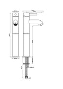 Cimara washbasin tap high brushed steel PVD