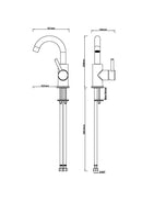 Caral wash basin tap with chrome swivel spout