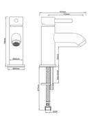 Robinet de lavabo bas Caral Cadans bronze brossé cuivre PVD