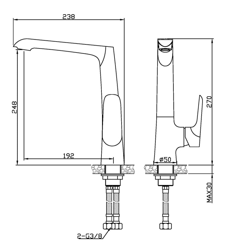 Tarma mitigeur de cuisine blanc/chrome