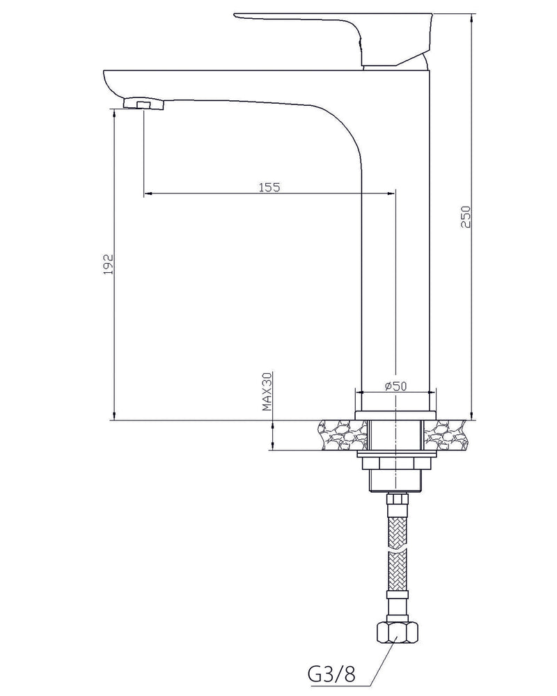 Casma single-lever washbasin mixer tap high chrome