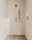 Caral inbouwthermostaat 2 stopkranen compleet met Beam hoofddouche glijstang en staafhanddouche gunmetal