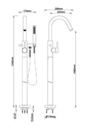 Caral bath mixer tap freestanding brushed brass PVD