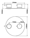 Caral finishing part round built-in thermostat 2-way gunmetal PVD
