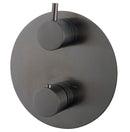 Caral afbouwdeel rond inbouwthermostaat 2 weg gunmetal PVD
