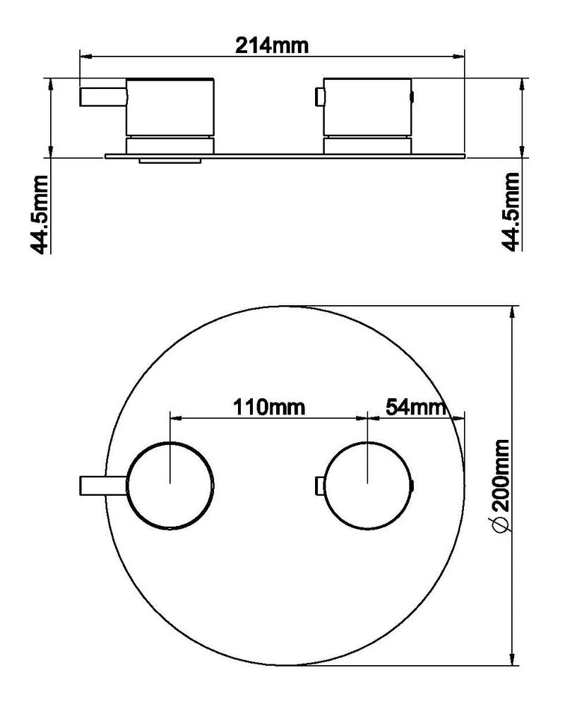 Caral afbouwdeel rond inbouwthermostaat 2 weg gunmetal