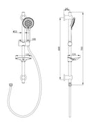 Sliding bar set complete chrome