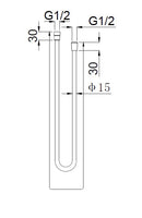 Flexible de douche UniMatch en plastique 150 cm laiton brossé