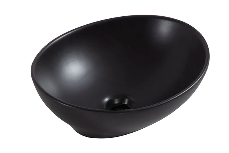 Lavabo Barco ovale 40 x 33 x 14,5 cm céramique noir mat
