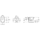 Vesta Tornado flush wall toilet rimless with nano coating gloss white