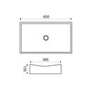 Slide surface-mounted washbasin 65.5 x 39.5 x 13.5 cm gloss white
