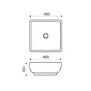 Piazza wash basin square 40 x 40 x 15 cm ceramic gloss white