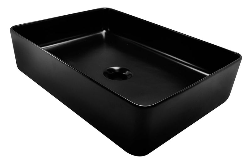 Wiesbaden Link lavabo rectangulaire 35x50x12 cm céramique noir mat