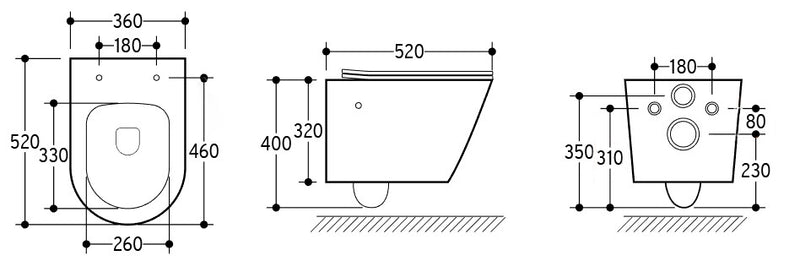 Vesta wall-mounted toilet rimless with bidet tap hot and cold water matt white