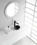 Consilio waskom rond 20 x 9 cm keramiek mat zwart