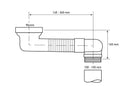 Jump bend adjustable 15-35cm, installation height 80 mm, 90-110mm connections