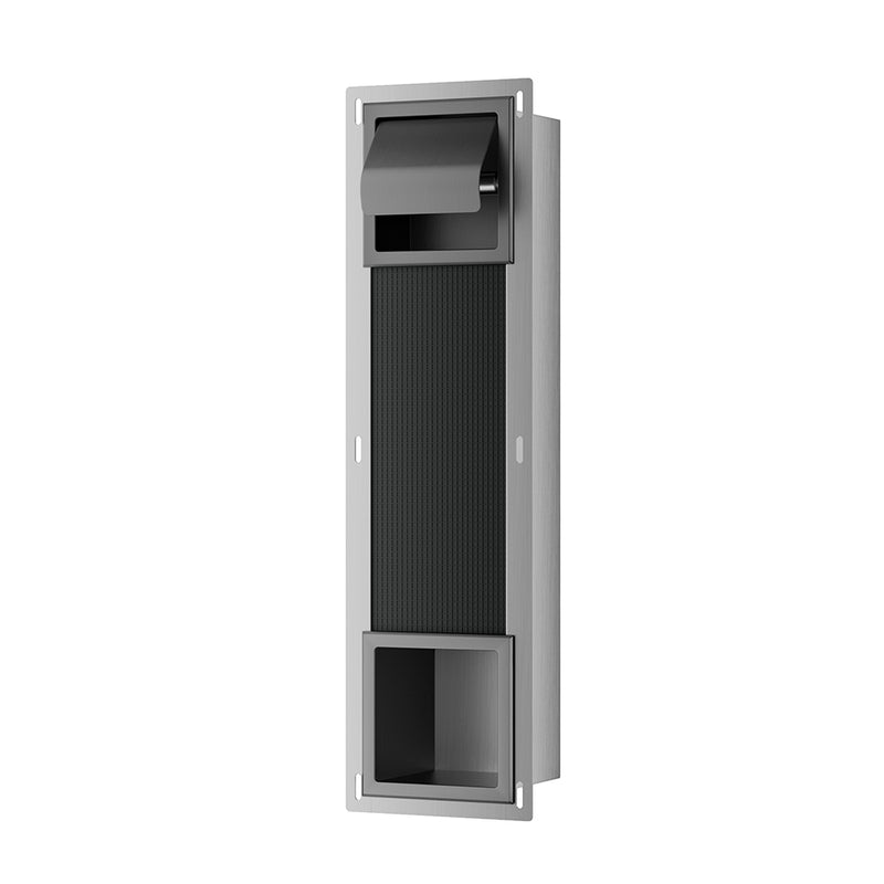 Rocko toiletrolhouder met klep en reserverolhouder inbouw gunmetal