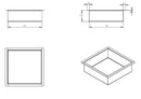 Demis inbouwnis met LED 30 x 30 x 7 cm RVS