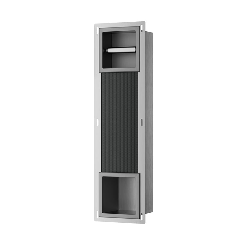 Rocko toiletrolhouder zonder klep en reserverolhouder inbouw gunmetal