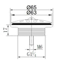 Basket open drain plug grid 5/4" brushed steel