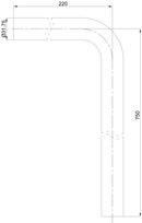 Tube de sol UniMatch 75 x 22 x 3,2 cm en acier brossé