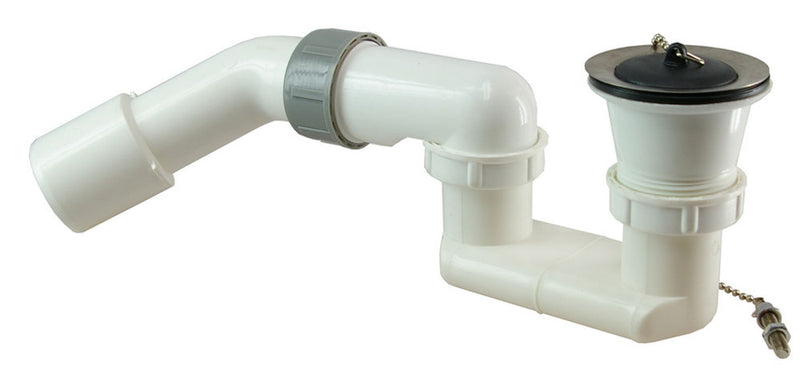 Siphon pour receveur de douche avec bouchon 1 1/2" PVC blanc