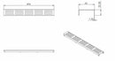 grille type 1 pour caniveau de douche 3ème génération 50 x 7 cm inox