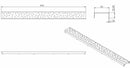 Grille type 3 pour caniveau de douche 70 x 7 cm en acier inoxydable