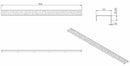grille type 3 pour caniveau de douche 3ème génération 100 x 7 cm inox