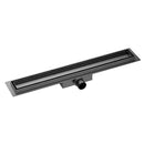 Douchegoot met tegelrooster en flens 90 x 7 cm gunmetal