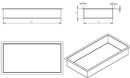 Demis inbouwnis 30 x 60 x 10 cm gunmetal PVD
