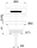UniMatch clickwaste afvoerplug 5/4" mat zwart